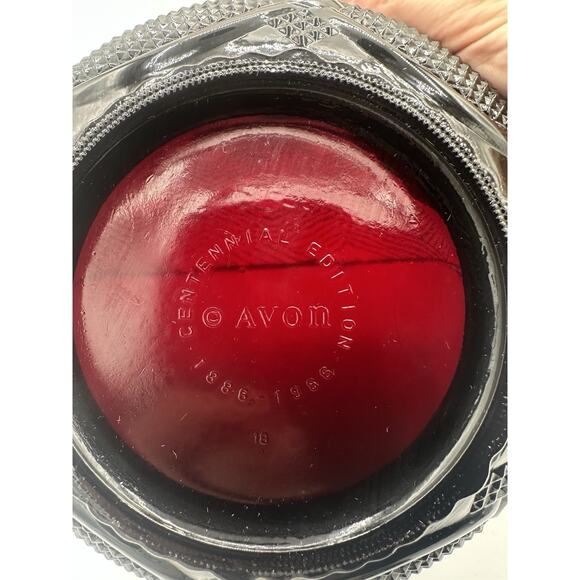 Vintage 1876 Avon Cape Cod Ruby Red 8 1/2" Serving Dish New In Box - Picture 7 of 7